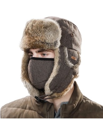 Brown ski hat for cold weather