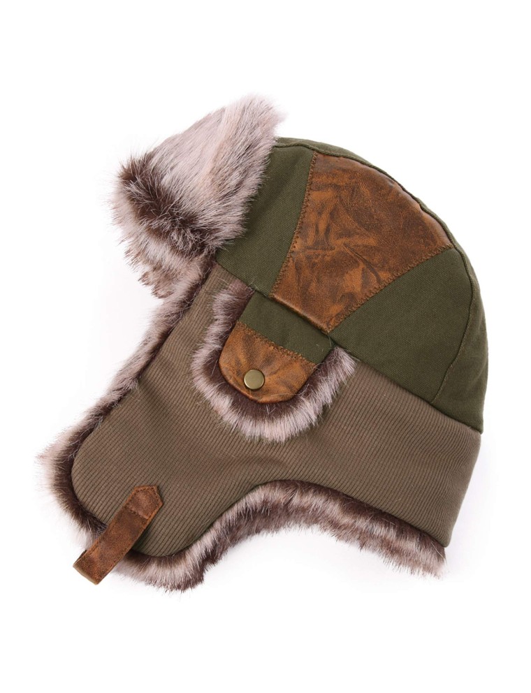 Winter ski cold green aviator hat