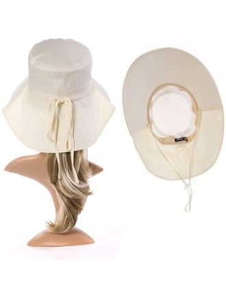 Ladies Summer White Flap Hat