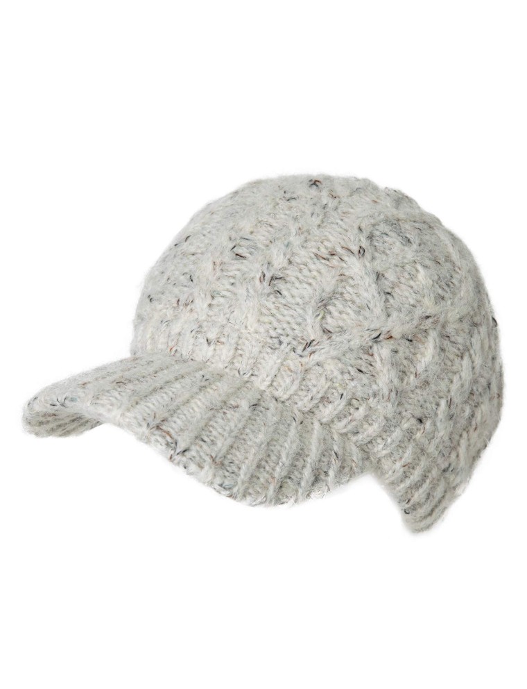 Women's Winter Wool White Newsboy Hat