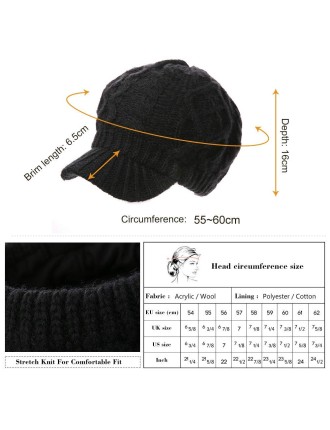 Women's Winter Wool Newsboy Hat